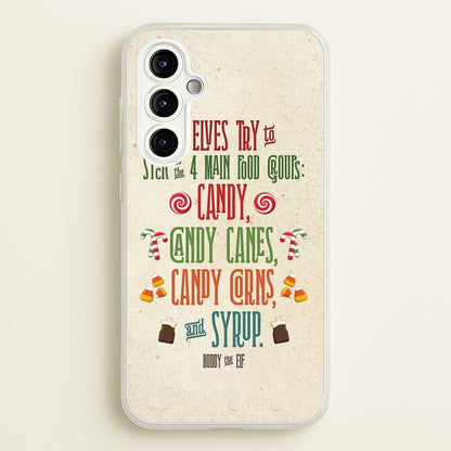 The Four Main Food Groups - Elf  - Christmas Phone Case for Galaxy A54