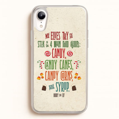 The Four Main Food Groups - Elf  - Christmas Phone Case for iPhone XR