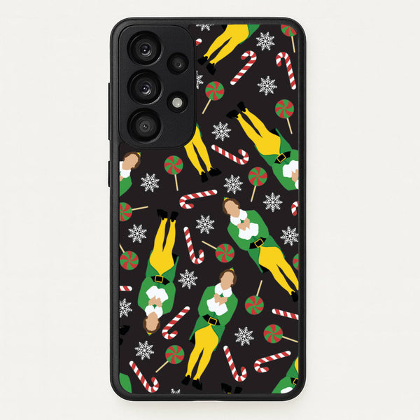 Elf Candy Cane Pattern  - Elf Phone Case for Galaxy A53