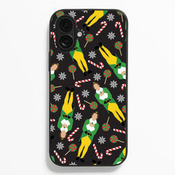 Elf Candy Cane Pattern  - Elf Phone Case for iPhone 16 Plus