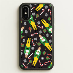 Elf Candy Cane Pattern  - Elf Phone Case for iPhone X / XS
