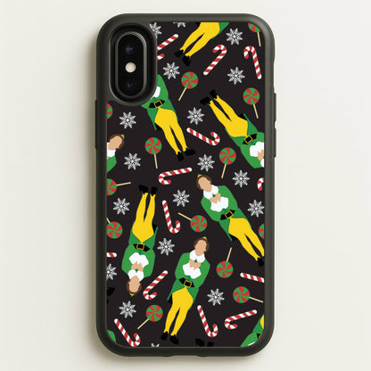 Elf Candy Cane Pattern  - Elf Phone Case for iPhone X / XS