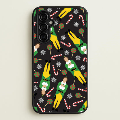 Elf Candy Cane Pattern  - Elf Phone Case for Galaxy A54