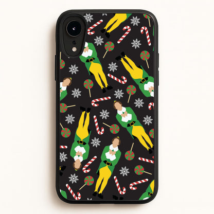 Elf Candy Cane Pattern  - Elf Phone Case for iPhone XR
