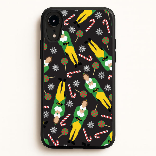 Elf Candy Cane Pattern  - Elf Phone Case for iPhone XR