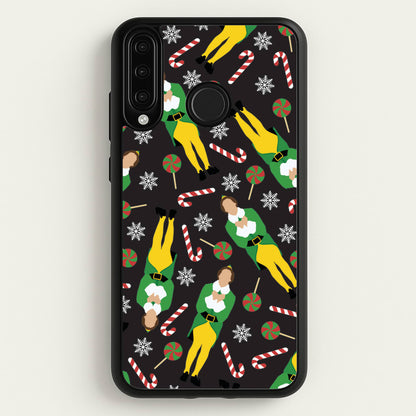 Elf Candy Cane Pattern  - Elf Phone Case for Huawei P30 Lite