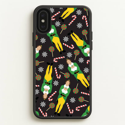 Elf Candy Cane Pattern  - Elf Phone Case for iPhone XS Max