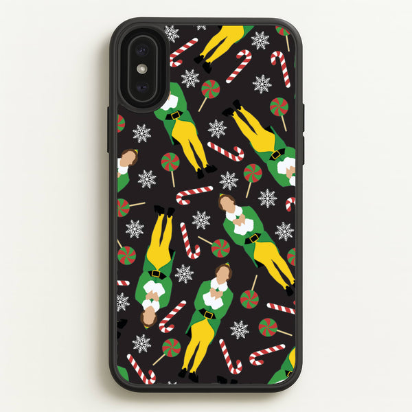 Elf Candy Cane Pattern  - Elf Phone Case for iPhone XS Max