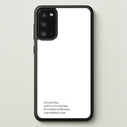 Live Each Day As If It We're Your Last  - Elvis Phone Case for Galaxy Note 20