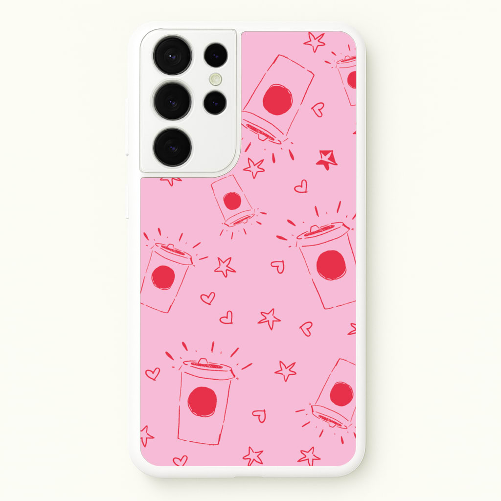 Coffee Pattern - Chamberlain  - Emma Chamerlain Phone Case for Galaxy S21 Ultra