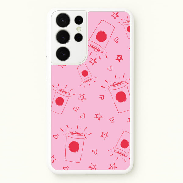 Coffee Pattern - Chamberlain  - Emma Chamerlain Phone Case for Galaxy S21 Ultra