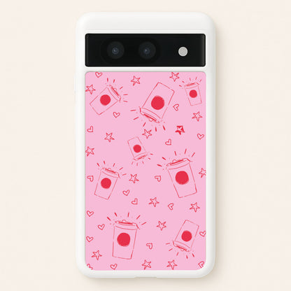 Coffee Pattern - Chamberlain  - Emma Chamerlain Phone Case for Google Pixel 8a