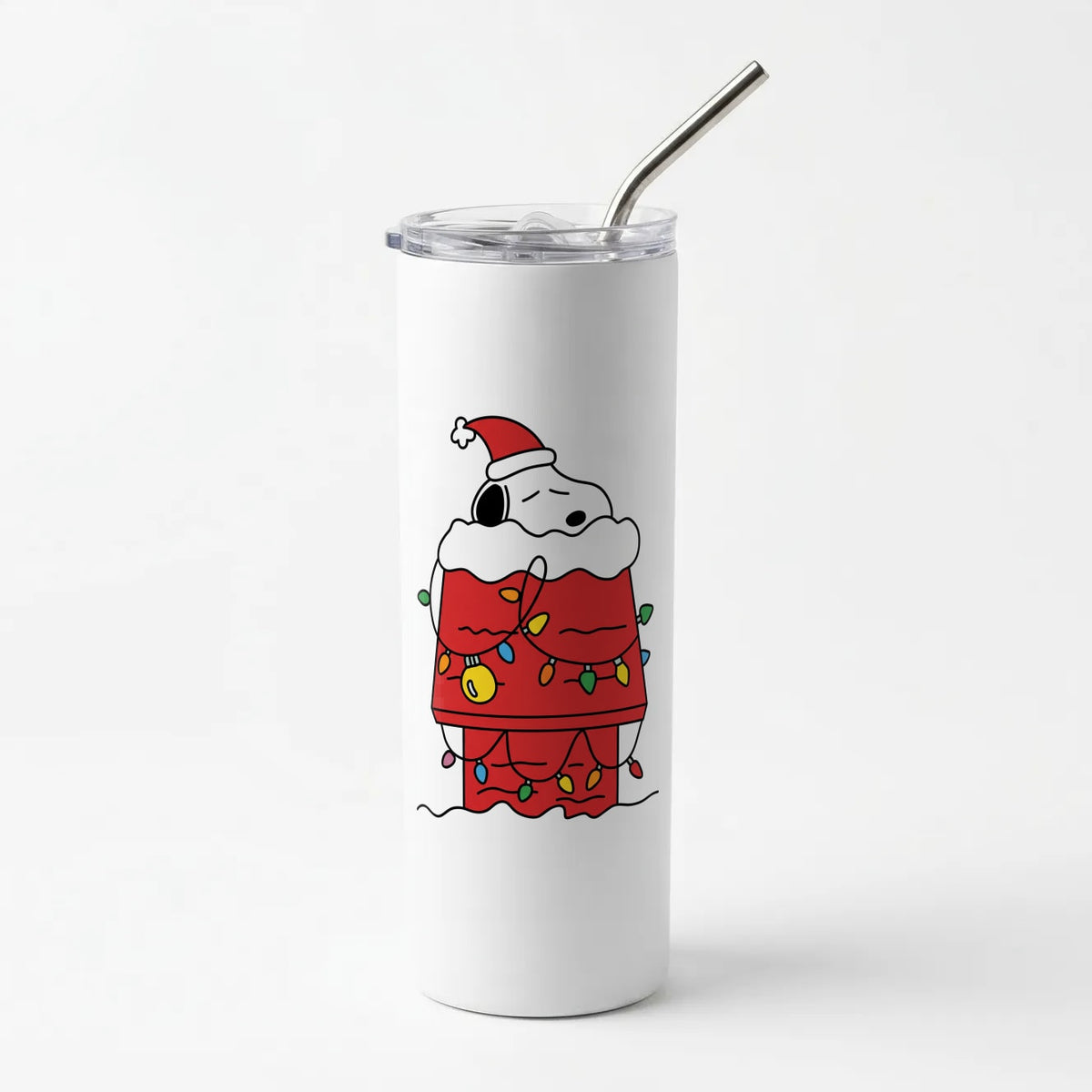 Christmas Cartoon Beagle Skinny Tumbler