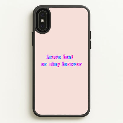 Leave Fast Or Stay Forever - Fender  - Sam Fender Phone Case for iPhone XS Max