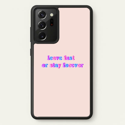 Leave Fast Or Stay Forever - Fender  - Sam Fender Phone Case for Galaxy Note 20 Ultra