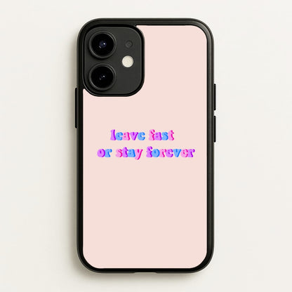 Leave Fast Or Stay Forever - Fender  - Sam Fender Phone Case for iPhone 12 / 12 Pro