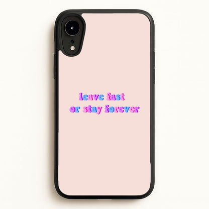Leave Fast Or Stay Forever - Fender  - Sam Fender Phone Case for iPhone XR