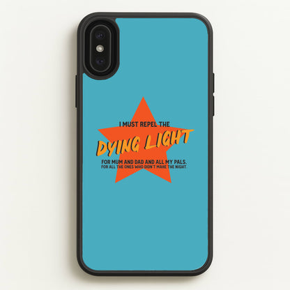 I Must Repel The Dying Light - Fender  - Sam Fender Phone Case for iPhone XS Max