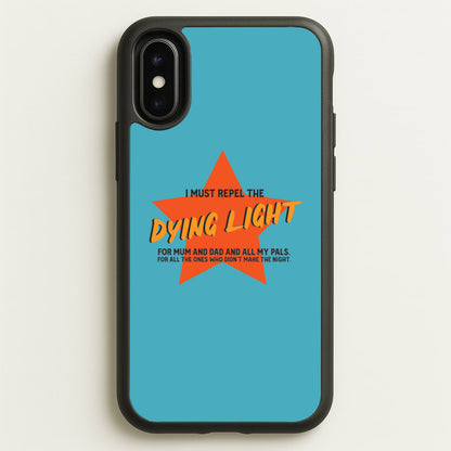 I Must Repel The Dying Light - Fender  - Sam Fender Phone Case for iPhone X / XS