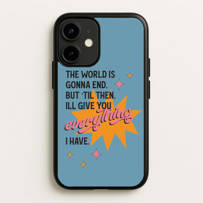 The World Is Gonna End - Fender  - Sam Fender Phone Case for iPhone 12 / 12 Pro