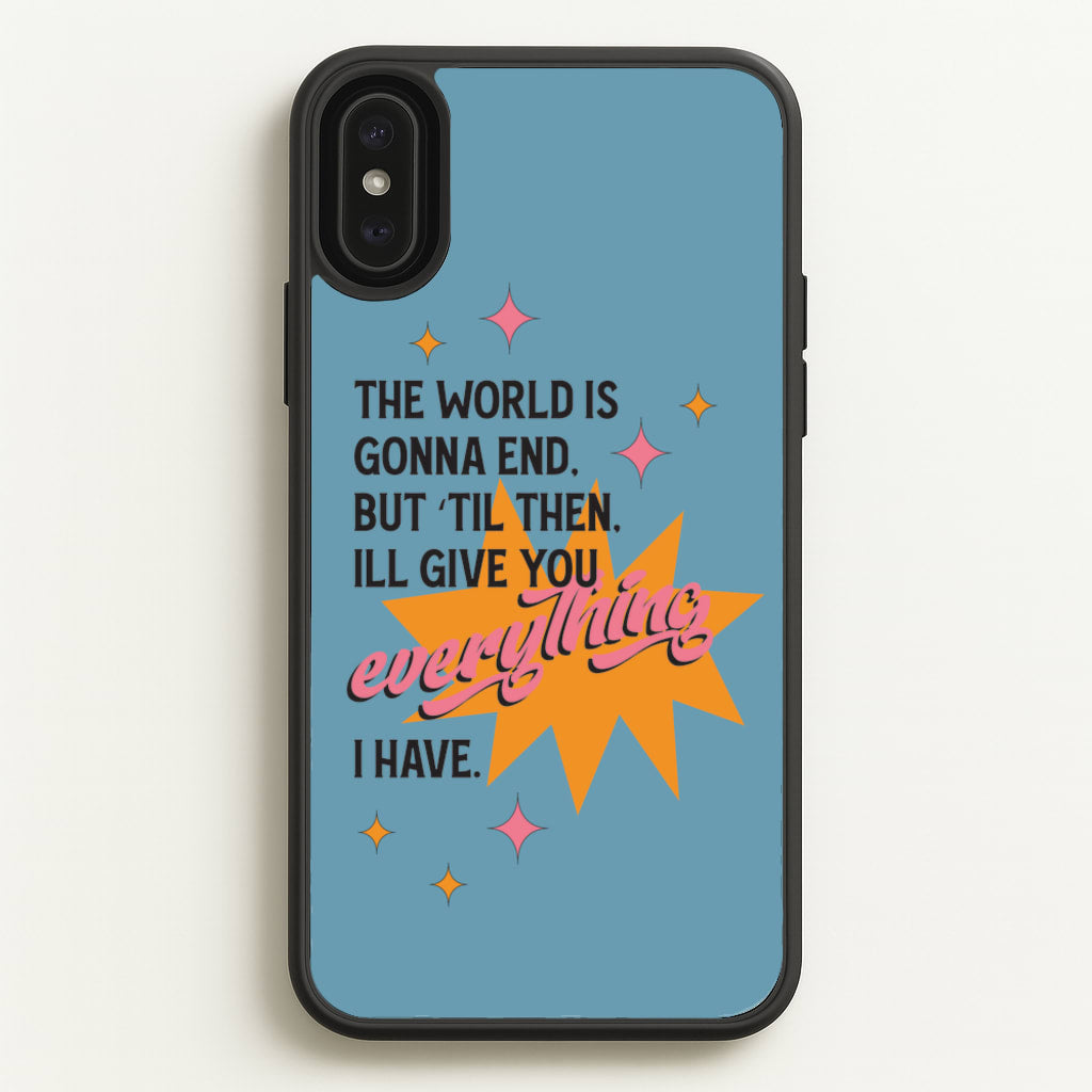 The World Is Gonna End - Fender  - Sam Fender Phone Case for iPhone XS Max