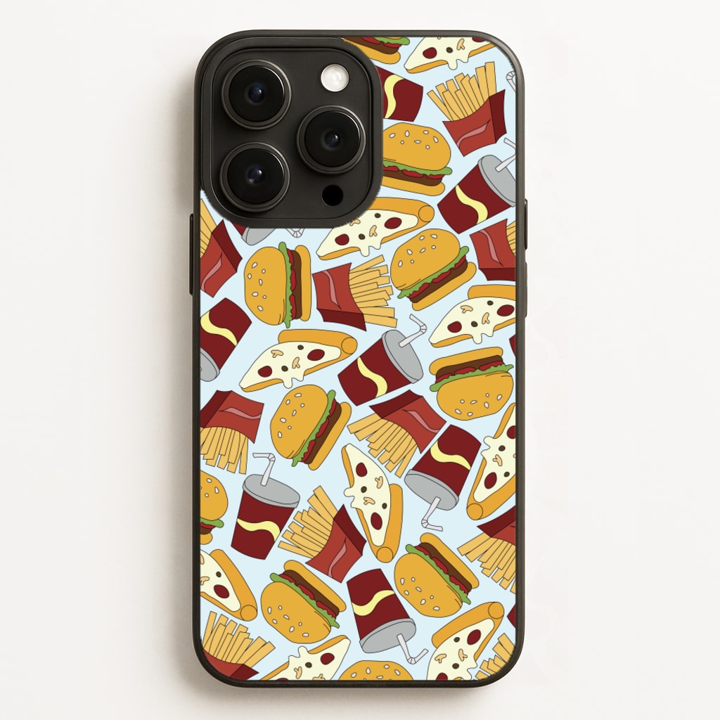 Burgers, Fries And Pizzas - Fast Food Patterns Phone Case