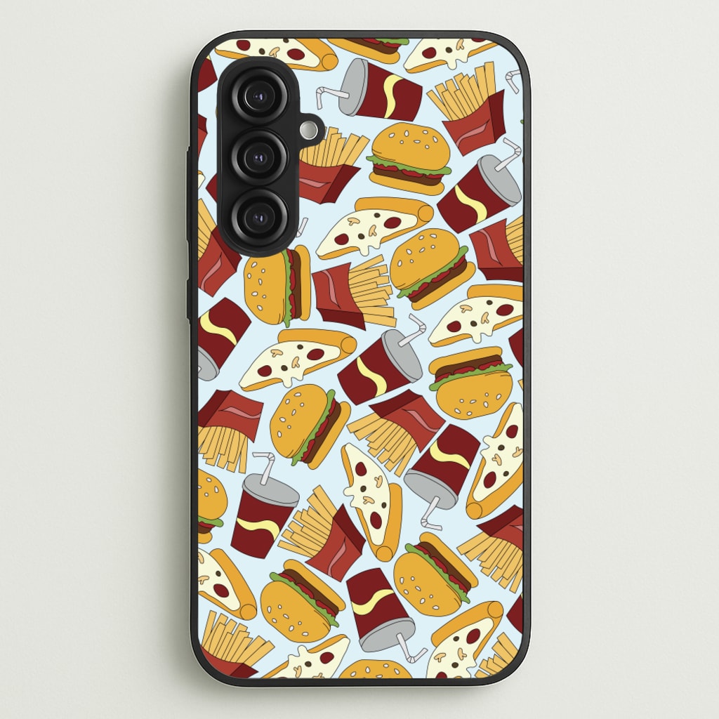 Burgers, Fries And Pizzas - Fast Food Patterns  - Fast Food Patterns Phone Case for Galaxy S23FE