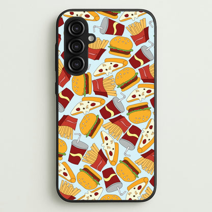 Burgers, Fries And Pizzas - Fast Food Patterns  - Fast Food Patterns Phone Case for Galaxy S23FE
