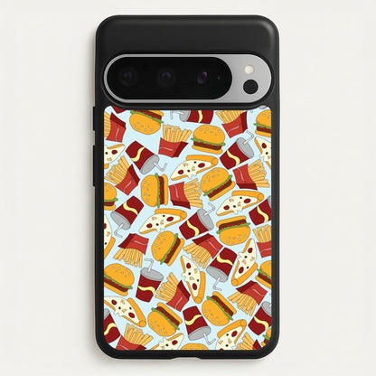 Burgers, Fries And Pizzas - Fast Food Patterns  - Fast Food Patterns Phone Case for Google Pixel 9 Pro XL
