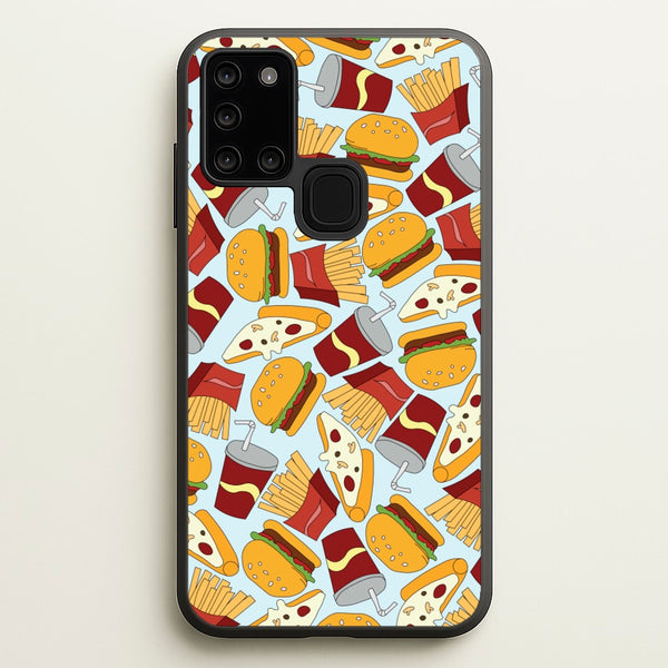 Burgers, Fries And Pizzas - Fast Food Patterns  - Fast Food Patterns Phone Case for Galaxy A21s