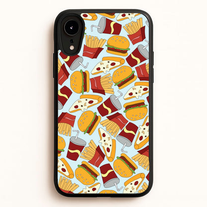 Burgers, Fries And Pizzas - Fast Food Patterns  - Fast Food Patterns Phone Case for iPhone XR