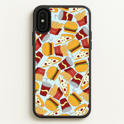 Burgers, Fries And Pizzas - Fast Food Patterns  - Fast Food Patterns Phone Case for iPhone XS Max