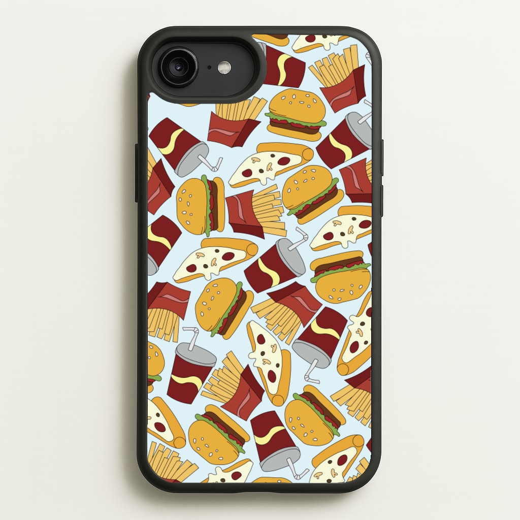 Burgers, Fries And Pizzas - Fast Food Patterns  - Fast Food Patterns Phone Case for iPhone 6 Plus / 7 Plus / 8 Plus