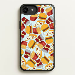 Burgers, Fries And Pizzas - Fast Food Patterns  - Fast Food Patterns Phone Case for iPhone 6 Plus / 7 Plus / 8 Plus