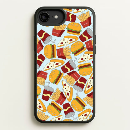 Burgers, Fries And Pizzas - Fast Food Patterns  - Fast Food Patterns Phone Case for iPhone 6 Plus / 7 Plus / 8 Plus