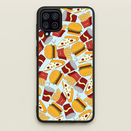 Burgers, Fries And Pizzas - Fast Food Patterns  - Fast Food Patterns Phone Case for Galaxy A12