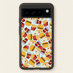 Burgers, Fries And Pizzas - Fast Food Patterns  - Fast Food Patterns Phone Case for Google Pixel 8 Pro