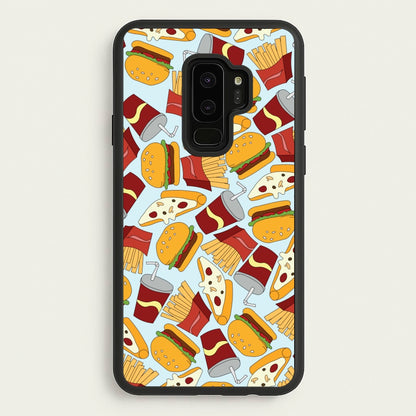 Burgers, Fries And Pizzas - Fast Food Patterns  - Fast Food Patterns Phone Case for Galaxy S9 Plus
