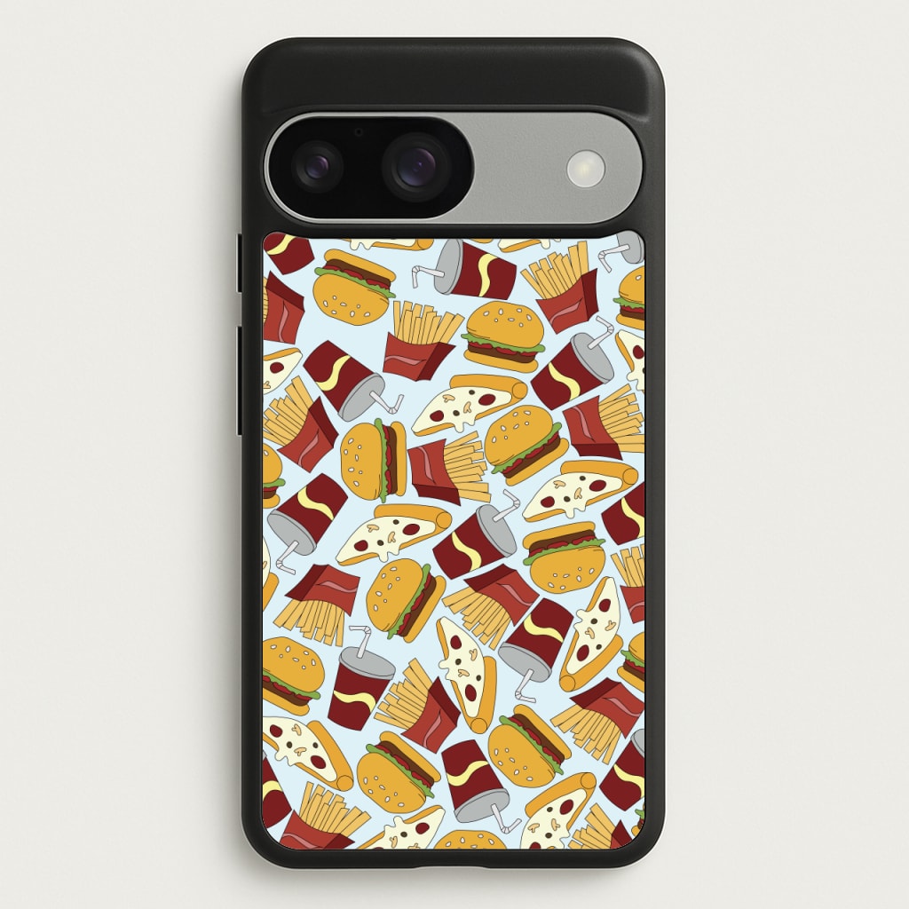 Burgers, Fries And Pizzas - Fast Food Patterns  - Fast Food Patterns Phone Case for Google Pixel 9 / 9 Pro