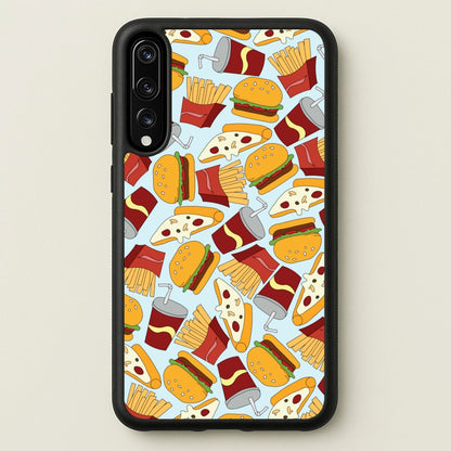 Burgers, Fries And Pizzas - Fast Food Patterns  - Fast Food Patterns Phone Case for Huawei P20 Pro