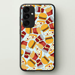 Burgers, Fries And Pizzas - Fast Food Patterns  - Fast Food Patterns Phone Case for Galaxy A35
