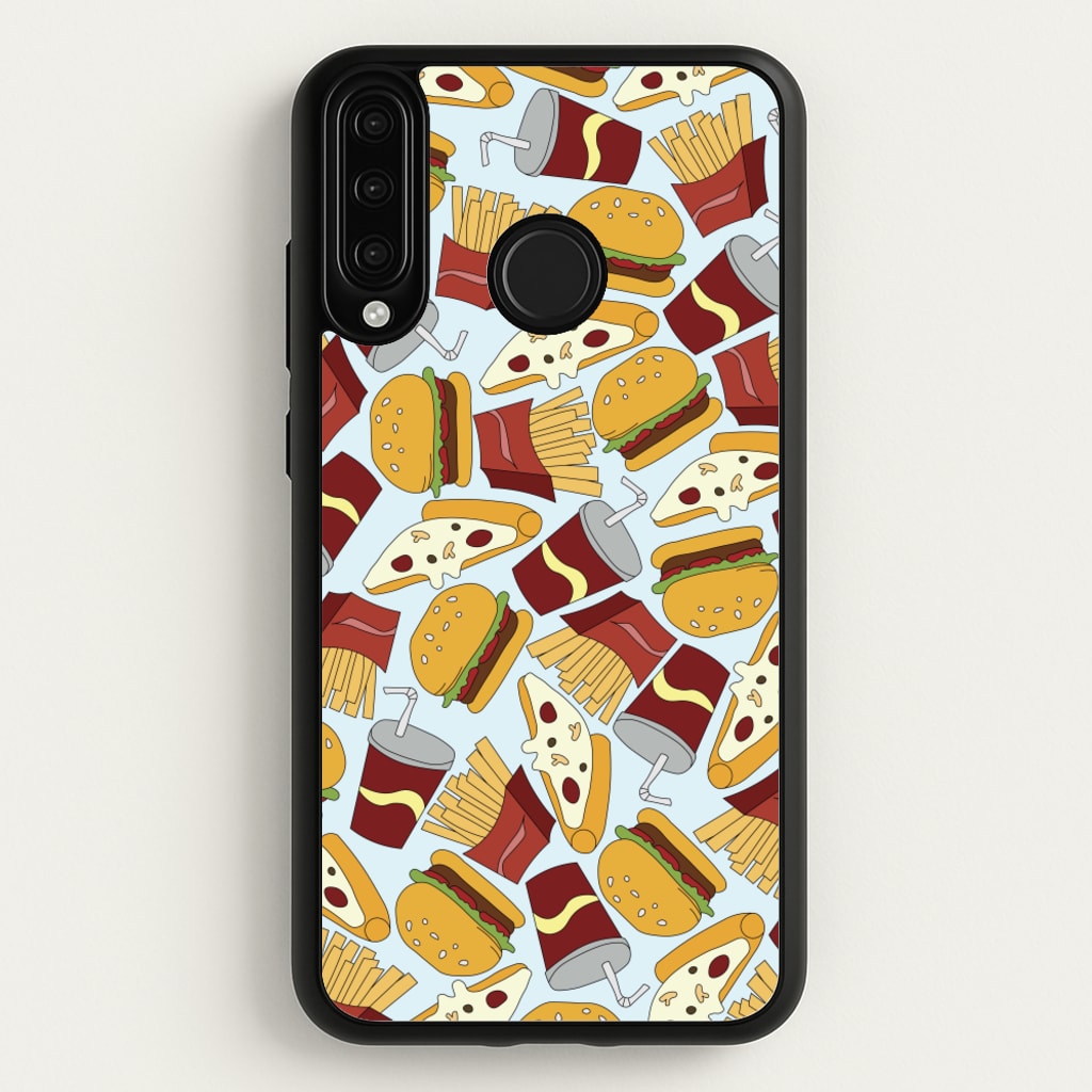 Burgers, Fries And Pizzas - Fast Food Patterns  - Fast Food Patterns Phone Case for Huawei P30 Lite