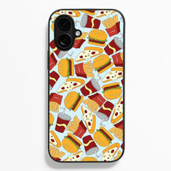 Burgers, Fries And Pizzas - Fast Food Patterns Phone Case
