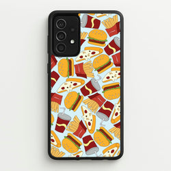 Burgers, Fries And Pizzas - Fast Food Patterns  - Fast Food Patterns Phone Case for Galaxy A52 / A52s