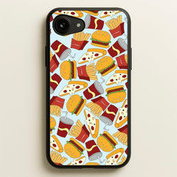 Burgers, Fries And Pizzas - Fast Food Patterns  - Fast Food Patterns Phone Case for iPhone 16e