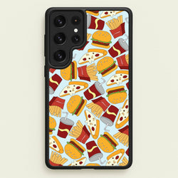 Burgers, Fries And Pizzas - Fast Food Patterns  - Fast Food Patterns Phone Case for Galaxy S23 Ultra