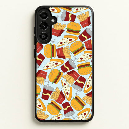 Burgers, Fries And Pizzas - Fast Food Patterns  - Fast Food Patterns Phone Case for Galaxy A34