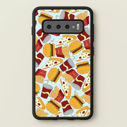 Burgers, Fries And Pizzas - Fast Food Patterns  - Fast Food Patterns Phone Case for Galaxy S10