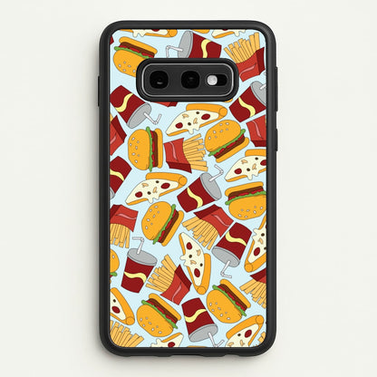 Burgers, Fries And Pizzas - Fast Food Patterns  - Fast Food Patterns Phone Case for Galaxy S10e
