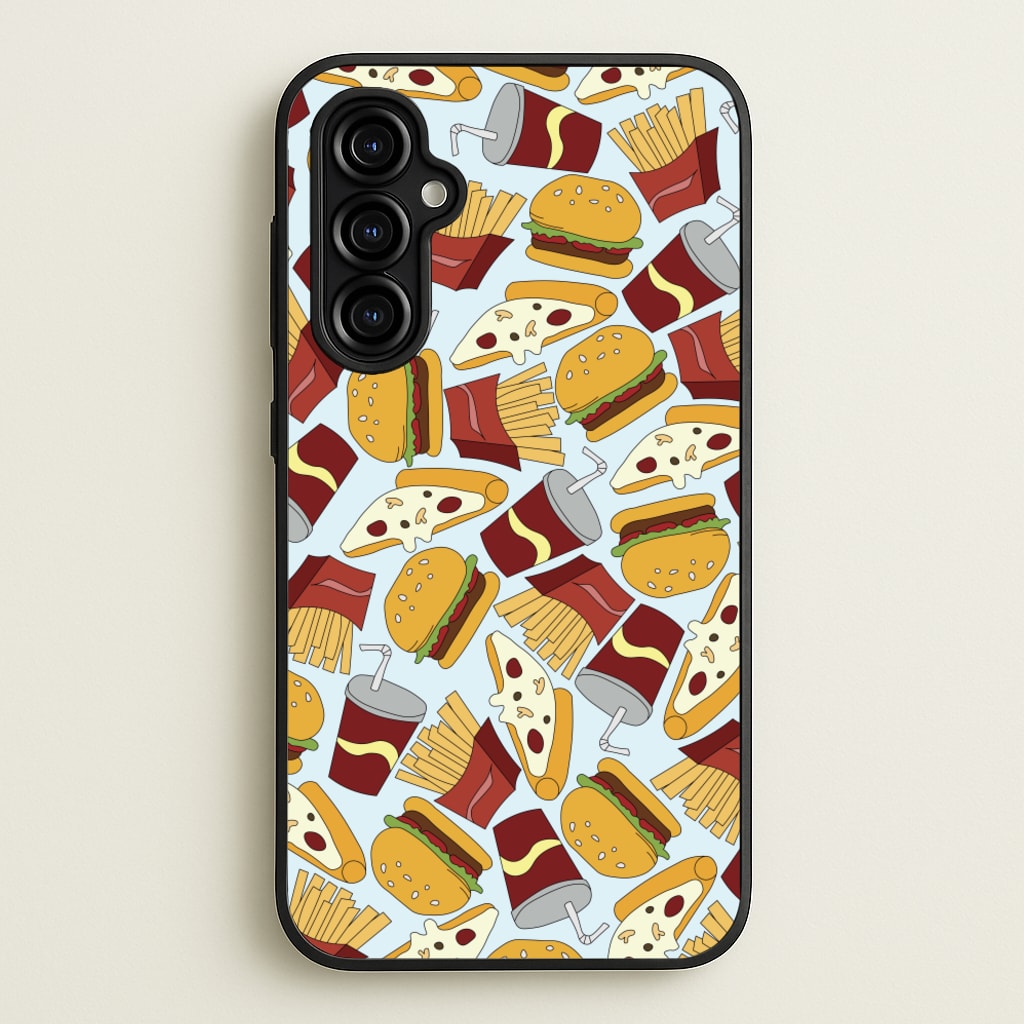 Burgers, Fries And Pizzas - Fast Food Patterns  - Fast Food Patterns Phone Case for Galaxy A54